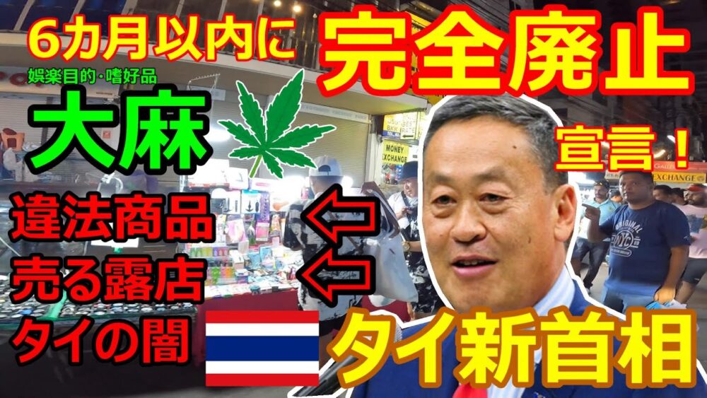 タイ新首相が6カ月以内に大麻(マリファナ)廃止を宣言!実際は?違法商品を堂々と売る露店、タイの闇を紹介【バンコク・ツーリング】2023年10月