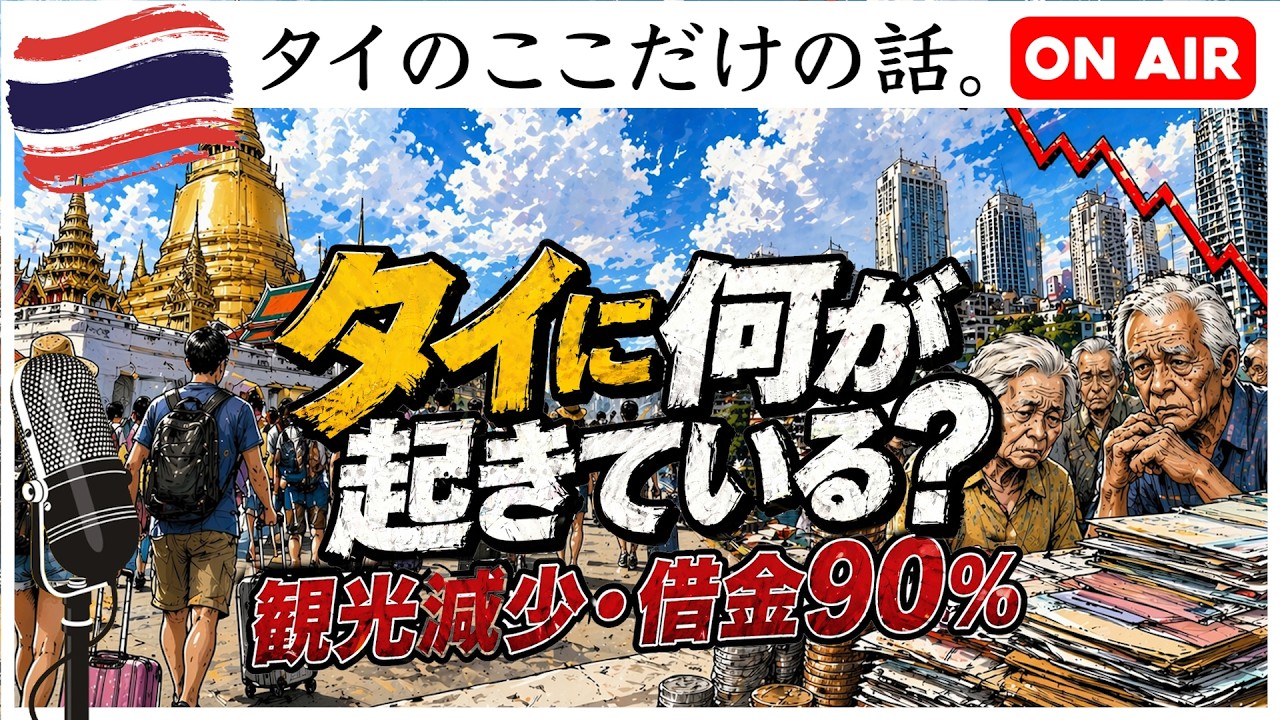 【崩壊前夜?2026年タイ経済の現実】観光減少・家計負債90%・出生率0.9の衝撃【JoJoの読み語り64】